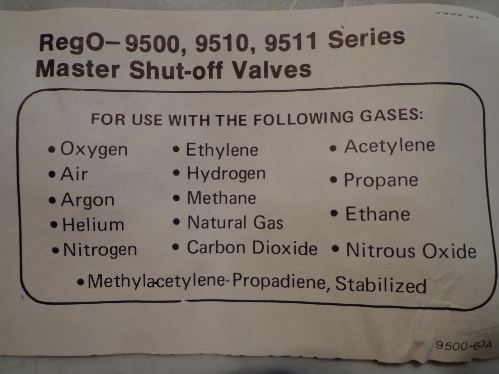 REGO MASTER SHUT-OFF VALVE UL9511L